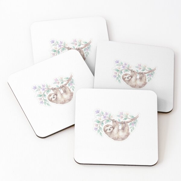 Item preview, Sleeping Sloth on Flowering Branch Pastel Floral designed and sold by Mr. Pawsome.