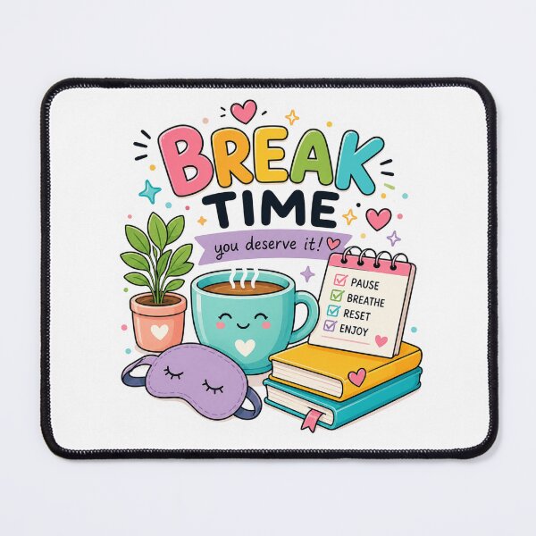 Item preview, Break Time Sticker | Cute Self Care, Coffee Break, Mental Health & Productivity Motivation Design designed and sold by Pixanova.