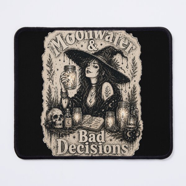 Item preview, Moonwater & Bad Decisions Witchy Tee designed and sold by jtDigital + StrangeFolk.