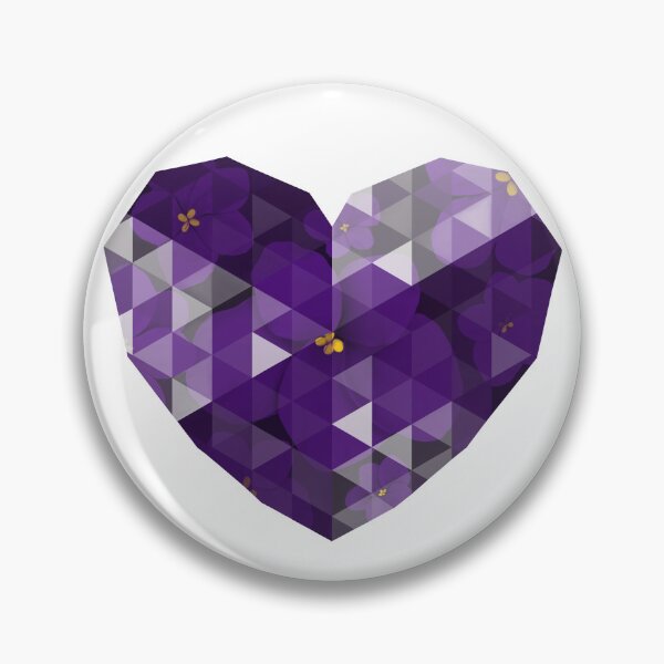 Item preview, African Violet Faceted Heart designed and sold by PeacePictured.