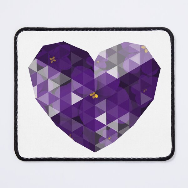 Item preview, African Violet Faceted Heart designed and sold by PeacePictured.