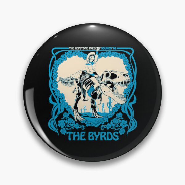 Item preview, The Byrds Cowgirl Riding Dinosaur Skeleton Blue Floral Art Nouveau designed and sold by Allamstore7.