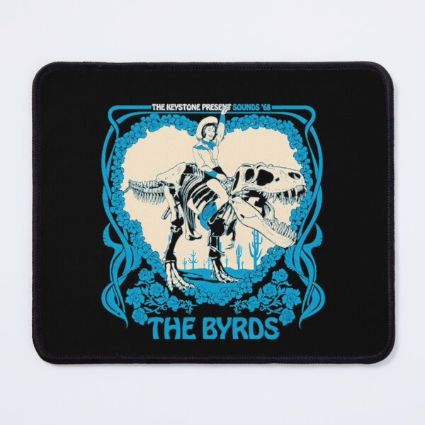 Item preview, The Byrds Cowgirl Riding Dinosaur Skeleton Blue Floral Art Nouveau designed and sold by Allamstore7.