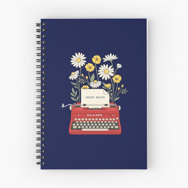 Item preview, Vintage Floral Red Typewriter Create Beauty Quote designed and sold by gillaarts.