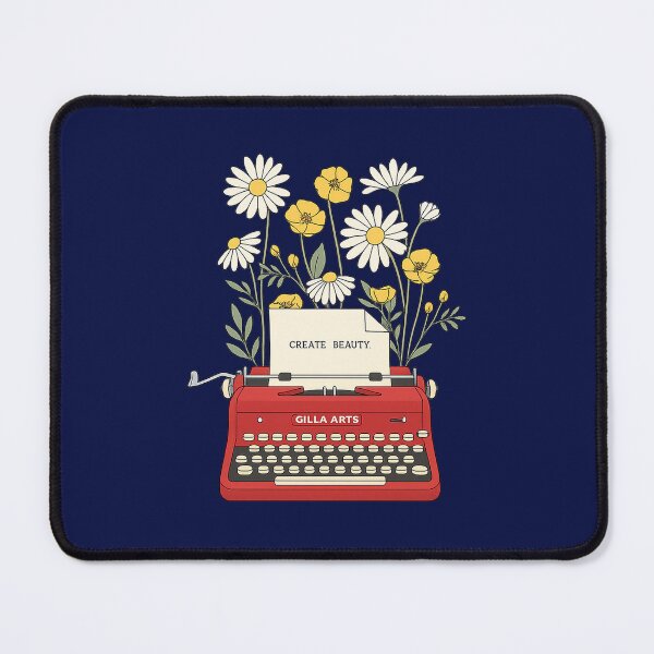 Item preview, Vintage Floral Red Typewriter Create Beauty Quote designed and sold by gillaarts.