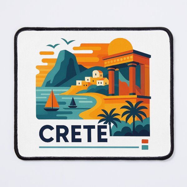 Item preview, Crete Greece Travel Souvenir - Greek Island Church & Fortress Art designed and sold by OzzFrequency.