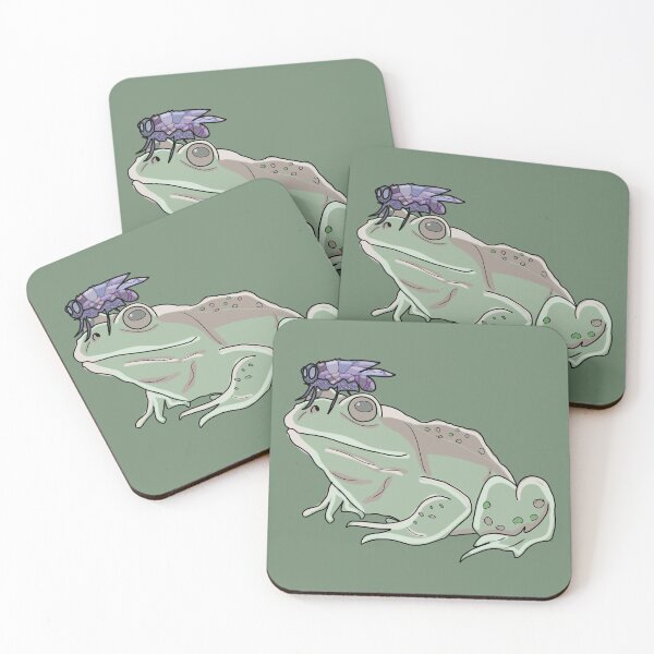 Item preview, Frog with Fly Illustration - Cottagecore and Goblincore Aesthetic Art designed and sold by LeshanArt.