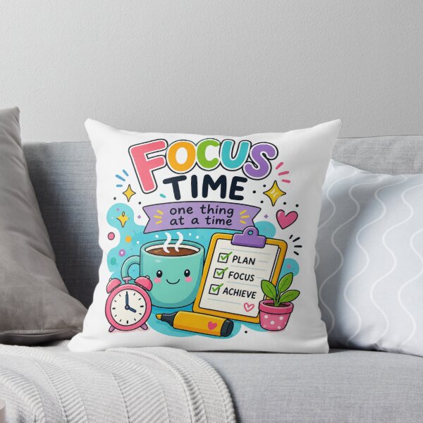 Item preview, Focus Time Sticker | Cute Productivity Planner, Study Motivation & Kawaii Office Aesthetic Design designed and sold by Pixanova.