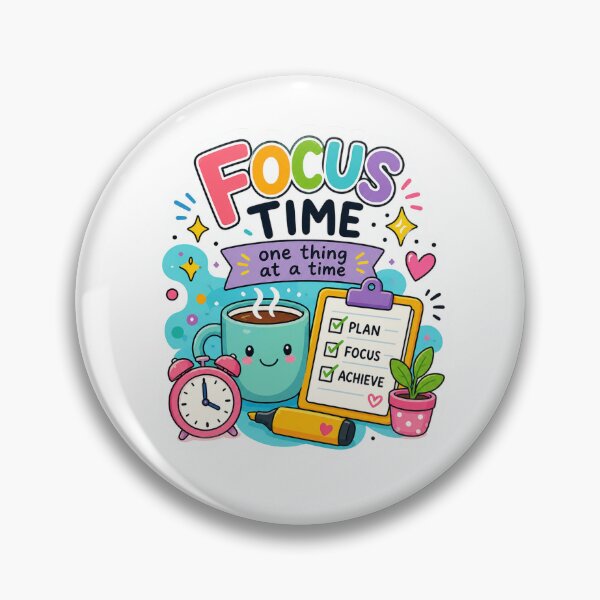 Item preview, Focus Time Sticker | Cute Productivity Planner, Study Motivation & Kawaii Office Aesthetic Design designed and sold by Pixanova.