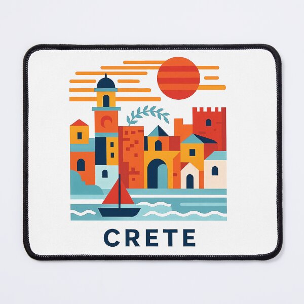 Item preview, Crete Greece Travel Souvenir - Greek Island Church & Fortress Art designed and sold by OzzFrequency.