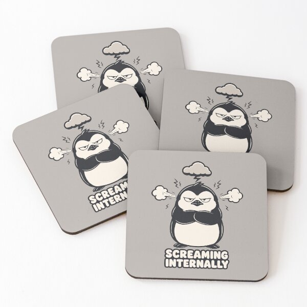 Item preview, Screaming Internally Meme — Funny Chubby Angry Penguin With Steam — Sarcastic designed and sold by MalisoStickers.