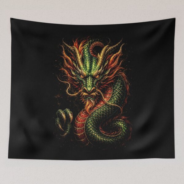 Item preview, Emerald Dragon – Legendary Eastern Dragon Fantasy Art Description designed and sold by Peter Kaul.