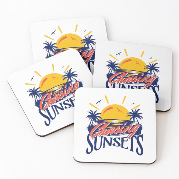 Item preview, Chasing Sunsets Retro Surfing Club Classic Navy Blue Tropical Graphic designed and sold by illeN-Art-World.