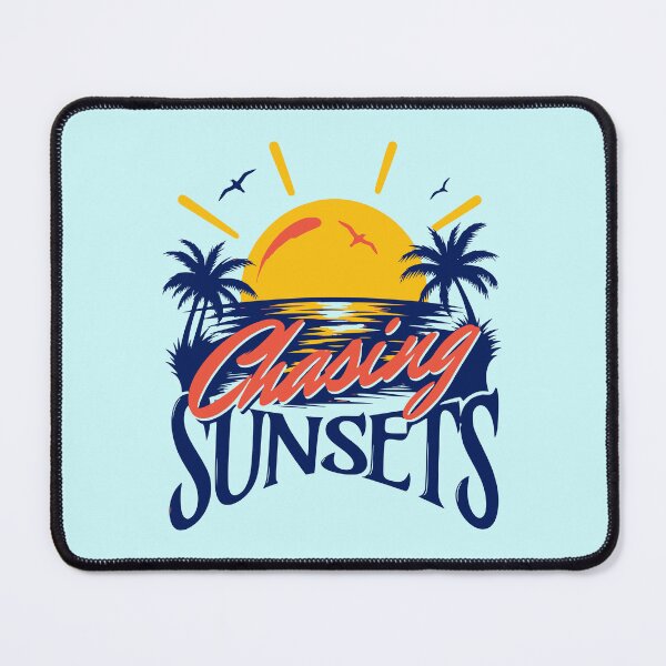 Item preview, Chasing Sunsets Retro Surfing Club Classic Navy Blue Tropical Graphic designed and sold by illeN-Art-World.