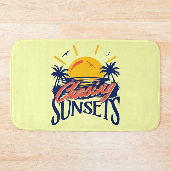 Item preview, Chasing Sunsets Retro Surfing Club Classic Navy Blue Tropical Graphic designed and sold by illeN-Art-World.