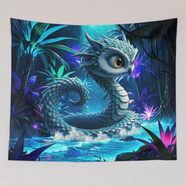 Item preview, Moonlit Jungle Guardian – Enchanted Owl Serpent Fantasy Art designed and sold by nicky2342.