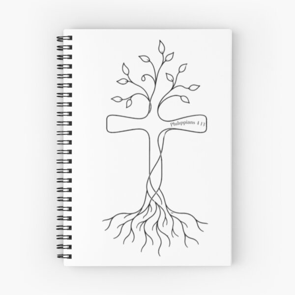 Item preview, Tree Minimalist Faith Cross | Philippians 4:13 Line Art | Subtle Christian Tattoo Style designed and sold by Obinne.