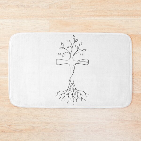 Item preview, Tree Minimalist Faith Cross | Philippians 4:13 Line Art | Subtle Christian Tattoo Style designed and sold by Obinne.