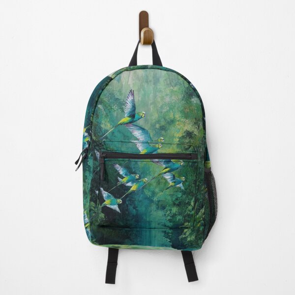Item preview, A Budgerigar flock sweeping over rainforest valleys, Birds in Motion designed and sold by CDC40.