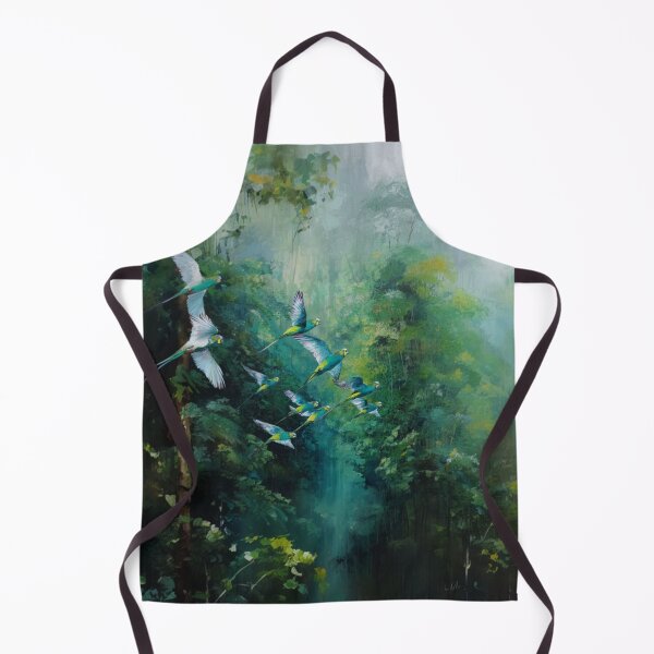 Item preview, A Budgerigar flock sweeping over rainforest valleys, Birds in Motion designed and sold by CDC40.