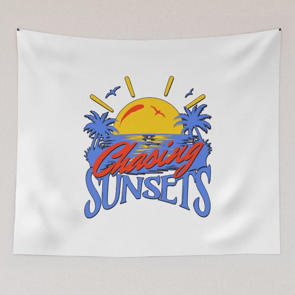 Item preview, Chasing Sunsets California Surf Beach Blue Ocean Palm Trees Art designed and sold by illeN-Art-World.
