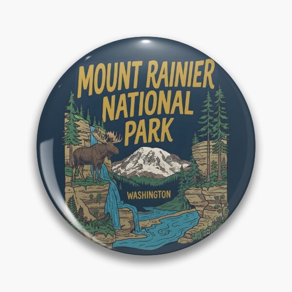 Item preview, Mount Rainier National Park Washington Cute Moose Landscape designed and sold by HowToCanadian.