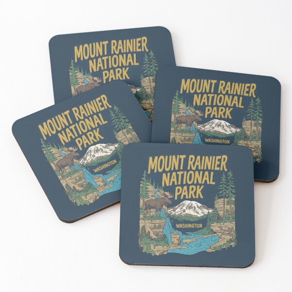 Item preview, Mount Rainier National Park Washington Cute Moose Landscape designed and sold by HowToCanadian.