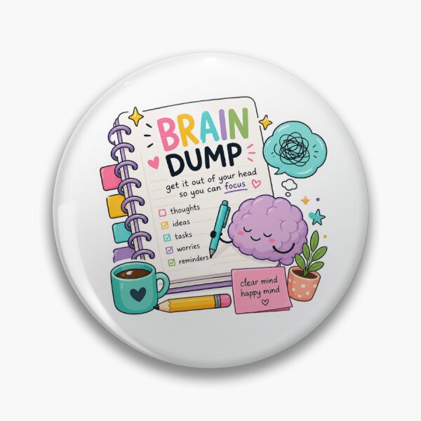 Item preview, Brain Dump Sticker | ADHD Productivity, Mental Clarity, Journaling & Cute Planner Design designed and sold by Pixanova.