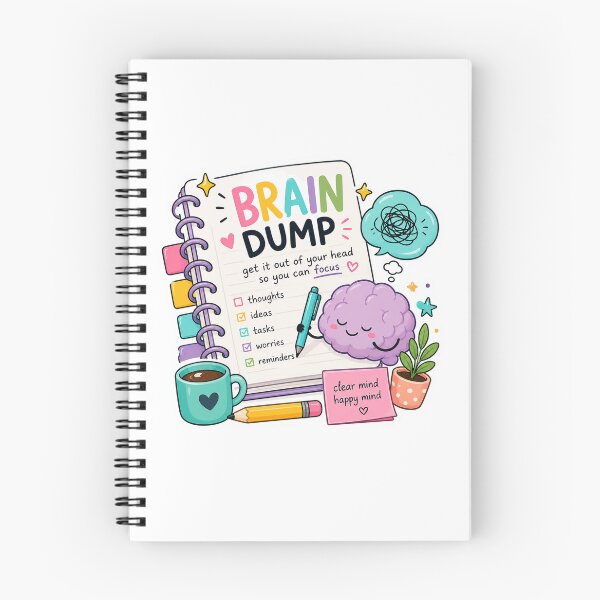 Item preview, Brain Dump Sticker | ADHD Productivity, Mental Clarity, Journaling & Cute Planner Design designed and sold by Pixanova.