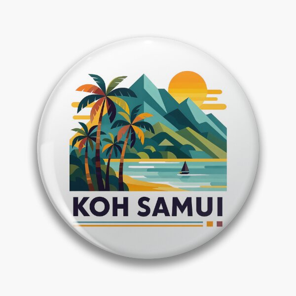 Item preview, Koh Samui Thailand Travel Souvenir - Tropical Beach & Palm Tree Art designed and sold by OzzFrequency.