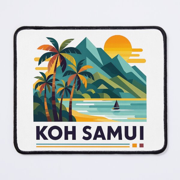 Item preview, Koh Samui Thailand Travel Souvenir - Tropical Beach & Palm Tree Art designed and sold by OzzFrequency.