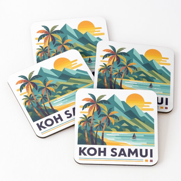 Item preview, Koh Samui Thailand Travel Souvenir - Tropical Beach & Palm Tree Art designed and sold by OzzFrequency.