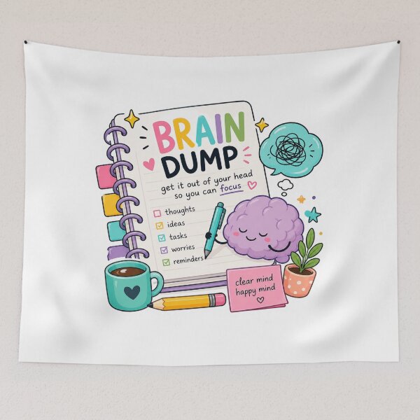 Item preview, Brain Dump Sticker | ADHD Productivity, Mental Clarity, Journaling & Cute Planner Design designed and sold by Pixanova.