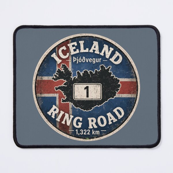 Item preview, Iceland Ring Road Route 1 Motorcycle Sticker TShirt 01 designed and sold by OuterShellUK.