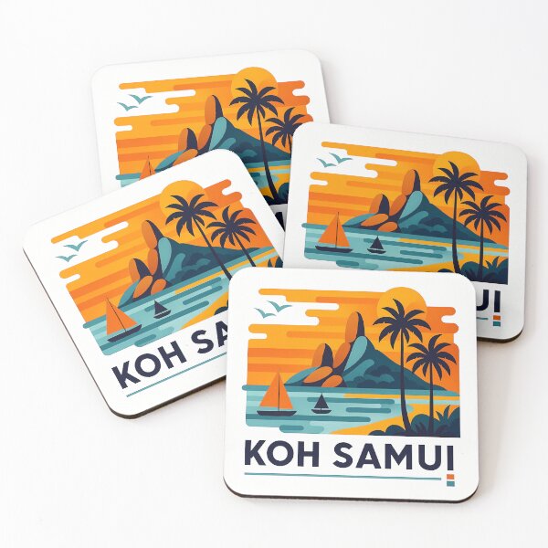 Item preview, Koh Samui Thailand Travel Souvenir - Tropical Beach & Palm Tree Art designed and sold by OzzFrequency.