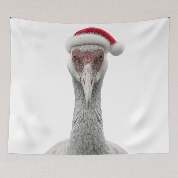 Item preview, Christmas Crane bird with Santa Hat designed and sold by LazyOwlStore.