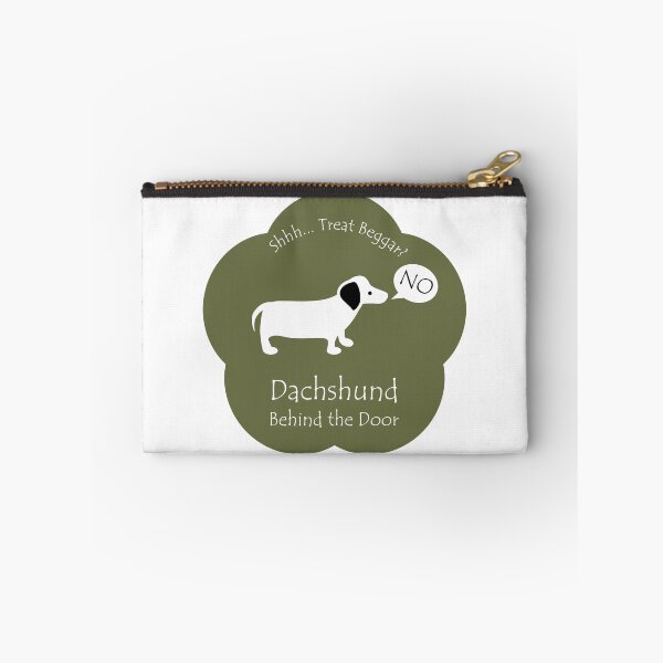 Item preview, Funny Dachshund Treat Beggar Behind the Door Khaki Base designed and sold by Na7nasColorShop.