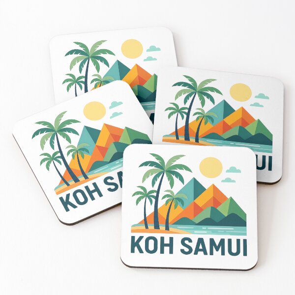 Item preview, Koh Samui Thailand Travel Souvenir - Tropical Beach & Palm Tree Art designed and sold by OzzFrequency.