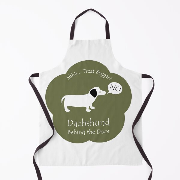 Item preview, Funny Dachshund Treat Beggar Behind the Door Khaki Base designed and sold by Na7nasColorShop.