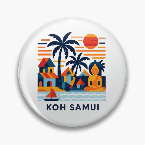 Item preview, Koh Samui Thailand Travel Souvenir - Tropical Beach & Palm Tree Art designed and sold by OzzFrequency.