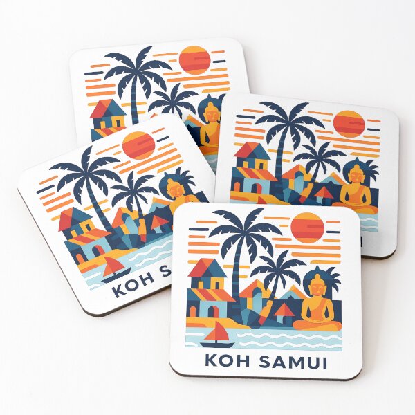 Item preview, Koh Samui Thailand Travel Souvenir - Tropical Beach & Palm Tree Art designed and sold by OzzFrequency.