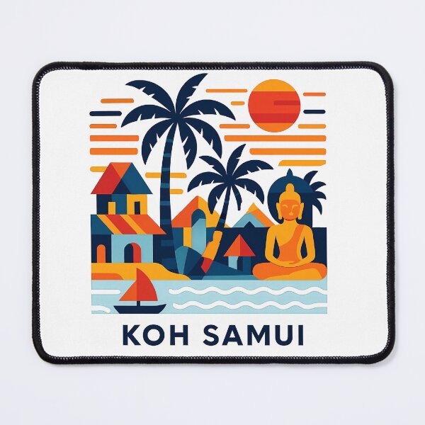 Item preview, Koh Samui Thailand Travel Souvenir - Tropical Beach & Palm Tree Art designed and sold by OzzFrequency.