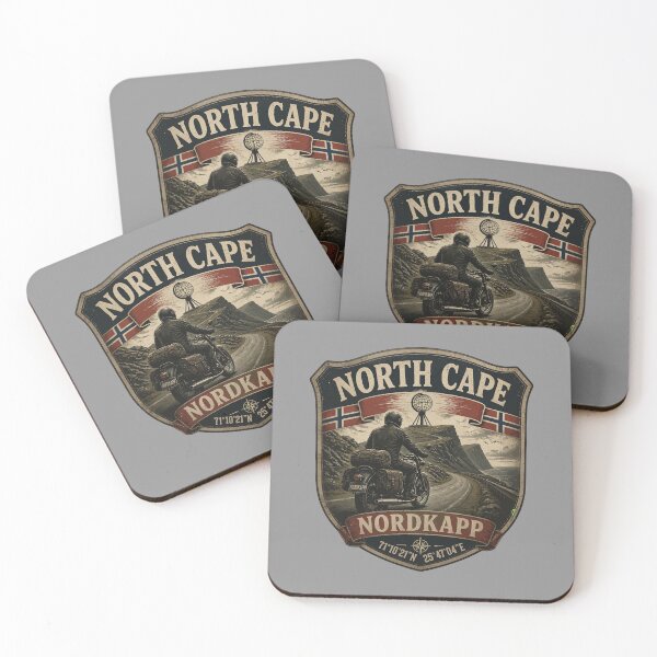 Item preview, Nordkapp North Cape Norway Motorcycle Sticker TShirt 14 designed and sold by OuterShellUK.