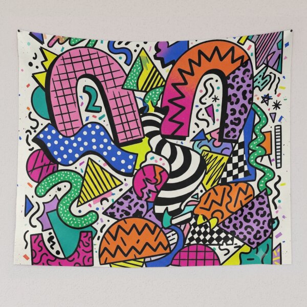 Item preview, Retro Memphis Doodle Pattern | Colorful 80s Geometric Abstract Shapes | Pop Art Design designed and sold by lavanya11.