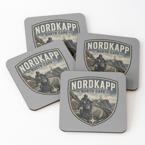 Item preview, Nordkapp North Cape Norway Motorcycle Sticker TShirt 15 designed and sold by OuterShellUK.