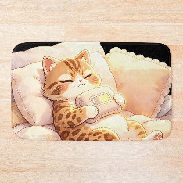 Item preview, Low Battery Vibes - Cute Felis Nigripes Sleeping Cat designed and sold by ABYSSLAB.