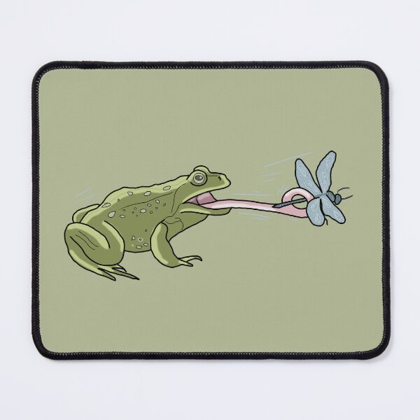 Item preview, Frog catching dragonfly cottagecore illustration designed and sold by LeshanArt.