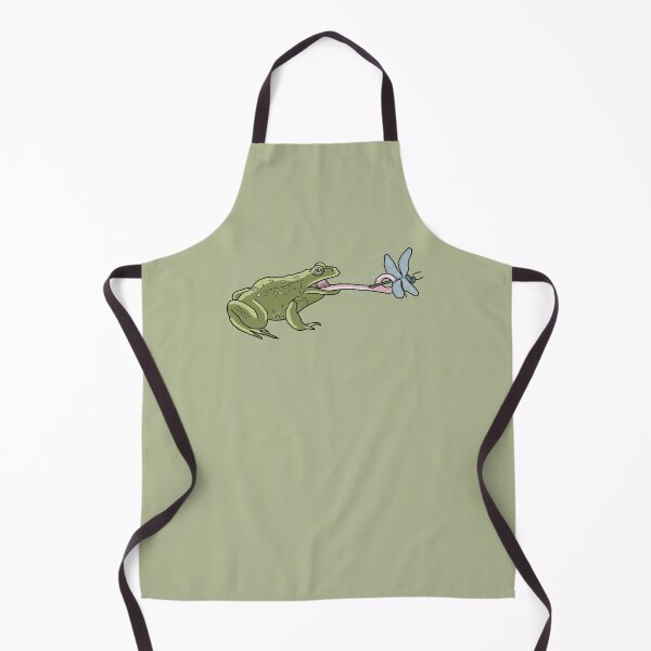 Item preview, Frog catching dragonfly cottagecore illustration designed and sold by LeshanArt.