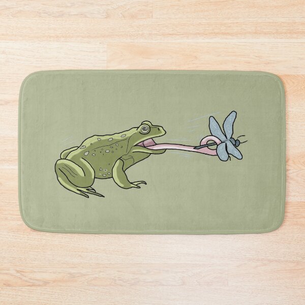 Item preview, Frog catching dragonfly cottagecore illustration designed and sold by LeshanArt.