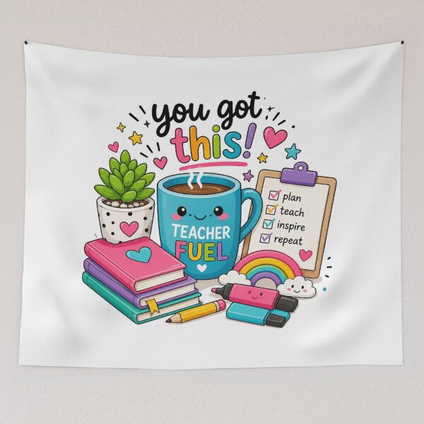 Item preview, You Got This Teacher Sticker | Cute Teacher Fuel, Classroom Motivation & Rainbow School Design designed and sold by Pixanova.